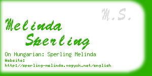 melinda sperling business card